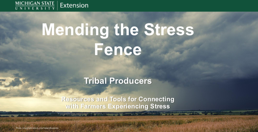 Powerpoint presentation cover slide: Mending the Stress Fence, links to powerpoint